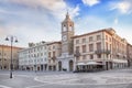 Beautiful view of the Square of the Three Martyrs in Rimini, Italy