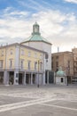 Beautiful view of the Square of the Three Martyrs in Rimini, Italy