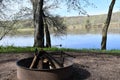 Summer Time At William O` Brien State Park in Washington county, Minnesota. St. Croix river view with a fire pit. Royalty Free Stock Photo
