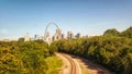 Beautiful view of St. Louis from the train going from St. Louis to Chicago in USA