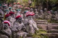 Beautiful view of the statues by the stairs on Miyajima Island captured in Japan Royalty Free Stock Photo