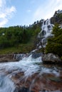 A beautiful view of the step waterfall waterfall in Norway Royalty Free Stock Photo