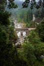 Beautiful view of a stone bridge in Cascata do Arado in Portugal