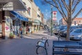 Beautiful view of the stores by a sidewalk captured in McKinney, Texas, United States