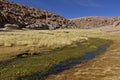 Beautiful view of the stream between mountains full of lush vege Royalty Free Stock Photo