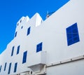 Beautiful view of street with typical arabic architecture in Essaouira. Location: Essaouira, Morocco, Africa. Artistic picture.