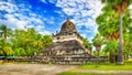 Beautiful view of stupa in Wat Visounnarath. Laos. Panorama