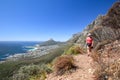 Beautiful view of the suburb of Camps Bay and Lion`s Head and Table mountain right in Cape Town Royalty Free Stock Photo