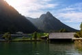 Beautiful view of sun-rays at Konigsee lake