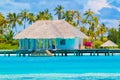 Beautiful view of Sun Siyam Olhuveli resort Maldives Royalty Free Stock Photo