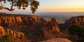 Beautiful view of the sunrise in the Colorado National monument in Mesa county, Colorado Royalty Free Stock Photo