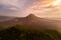 Beautiful view sunrise and mist at Batur volcano, Kintamani, Bali, Indonesia. Sunrise view of Batur volcano, Bali island Royalty Free Stock Photo