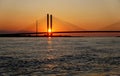 Beautiful view of sunrise near Indian River Bridge, Bethany Beach, Delaware, U.S.A Royalty Free Stock Photo