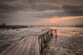 Sunrise at Penang. Yeoh jetty on the foreground , Malaysia