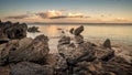 Beautiful view sunset beach Ireland Dungarvan clouds silent Royalty Free Stock Photo