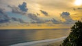 Beautiful view of the sunset on the beach from the top of the cliff Royalty Free Stock Photo