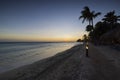 Beautiful view of sunset in Caribbean Sea on island of Aruba Royalty Free Stock Photo