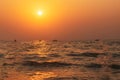 A beautiful view of sunset at Ganpati pule beach