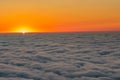 Beautiful view of sunset from Gomismta mountiain. Up in the air