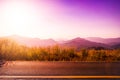 Beautiful view sunset on the road,nature landscape background Royalty Free Stock Photo