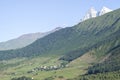 Beautiful view of Svaneti valley of a village Zhabeshi , Georgia Royalty Free Stock Photo