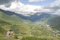 Beautiful view of Svaneti valley of a village Zhabeshi , Georgia Royalty Free Stock Photo