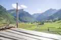 Beautiful view of Svaneti valley of a village Zhabeshi , Georgia Royalty Free Stock Photo