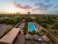 Beautiful view of a swimming pool in hotel Riad Dar Chamaa Royalty Free Stock Photo
