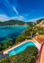 Coast landscape of Canyamel tourist resort, Majorca Spain Royalty Free Stock Photo