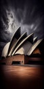 Beautiful view of the Sydney Opera House, watercolor sketches. Generative AI.