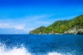 Beautiful view of of Taganga bay Santa Marta, perfect harmony in nature, mountains and sea in Colombia Royalty Free Stock Photo