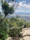 The beautiful view of Taipei Basin from the ridge of Jinmian Mountain in Neihu District, Taipei Royalty Free Stock Photo