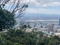 The beautiful view of Taipei Basin from the ridgeline of Jinmian Mountain in Neihu District, Taipei