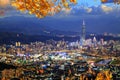 Beautiful view of Taipei city druning nice time, Taiwan Royalty Free Stock Photo