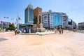 Beautiful view of Taksim Square, with the Ataturk monument, in Istanbul