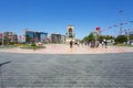 Beautiful view of Taksim Square, with the Ataturk monument, in Istanbul