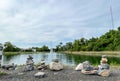 beautiful view of Tard-Chompoo reservoir Royalty Free Stock Photo