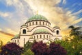 Beautiful view of the temple of St. Sava in Belgrade, Serbia