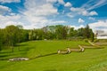 Beautiful view on the terraces in Sofiyivsky Park in Uman, Ukraine