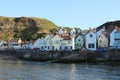 Cod and Lobster from across harbour at high tide in Staithes, Yorkshire, UK.