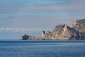 Beautiful view to coast of Novy Svet village from rocky coast Alchak Cape in surroundings of resort Sudak city