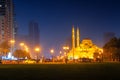 Beautiful view to Sharjah Al Noor Mosque Royalty Free Stock Photo