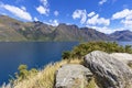 Beautiful view to the Lake Wakatipu, near Queenstown, New Zealand Royalty Free Stock Photo