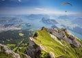 Beautiful view to Lucerne lake (Vierwaldstattersee), mountain Ri Royalty Free Stock Photo