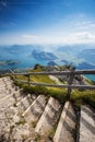 Beautiful view to Lucerne lake (Vierwaldstattersee), mountain Ri Royalty Free Stock Photo