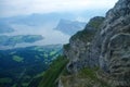Beautiful view to Lucerne lake Vierwaldstattersee, mountain Rigi and Buergerstock from Pilatus, Swiss Alps, Central Switzerland Royalty Free Stock Photo