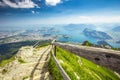 Beautiful view to Lucerne lake (Vierwaldstattersee), mountain Ri Royalty Free Stock Photo