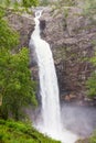 Beautiful view to Manafossen waterfall, located at the bottom of the fjord Frafjord in Gjesdal of Rogaland, Norway.