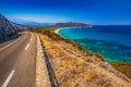 Beautiful view to Plage de Lozari near Lile Rousse on Corsica Royalty Free Stock Photo