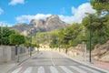 Beautiful view to Puig Campana Mountain from La Nucia street